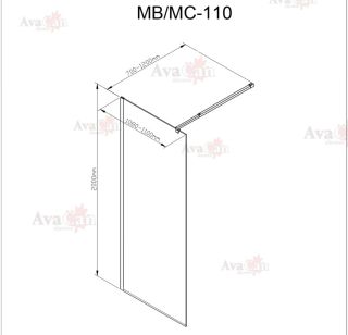 Душевая перегородка AvaCan MB110 MT чёрный